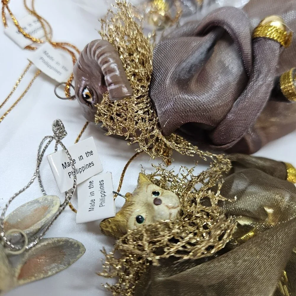 NEW VINTAGE Katherine's Collection 8 Animal Bag Charm Ornament Lot Wayne Kleski